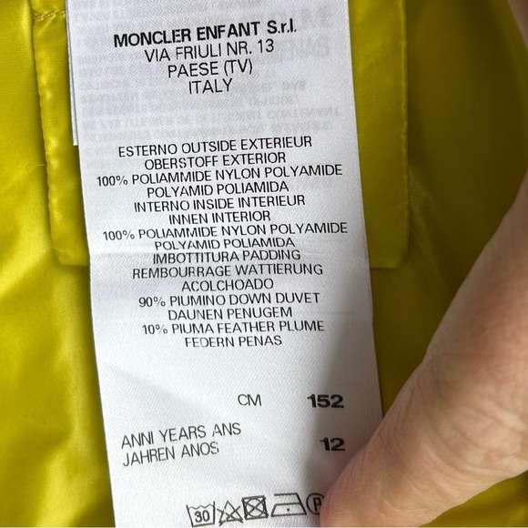 Moncler Citrine Kids Down Vest, size 12 - Picture 13 of 14
